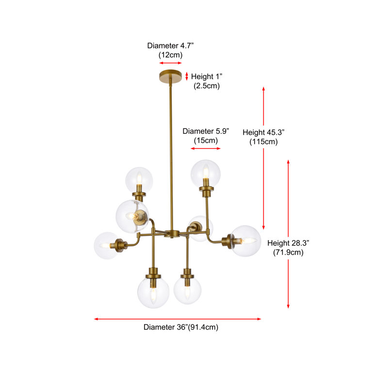Orla 8 - Light Pendant, Brass, Clear