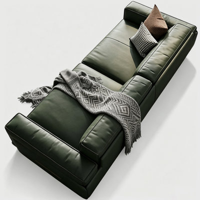 Green Genuine Leather Modular Sofa