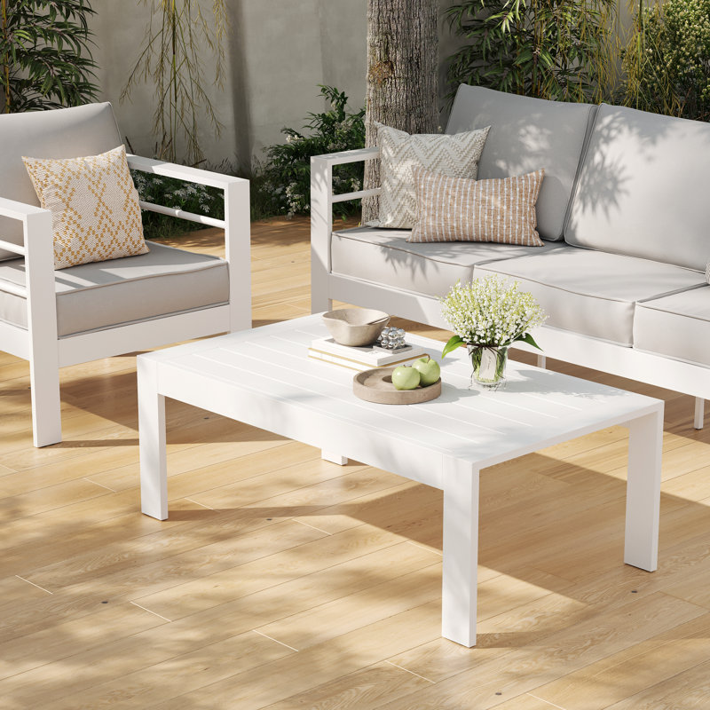 Outdoor Coffee Table, White