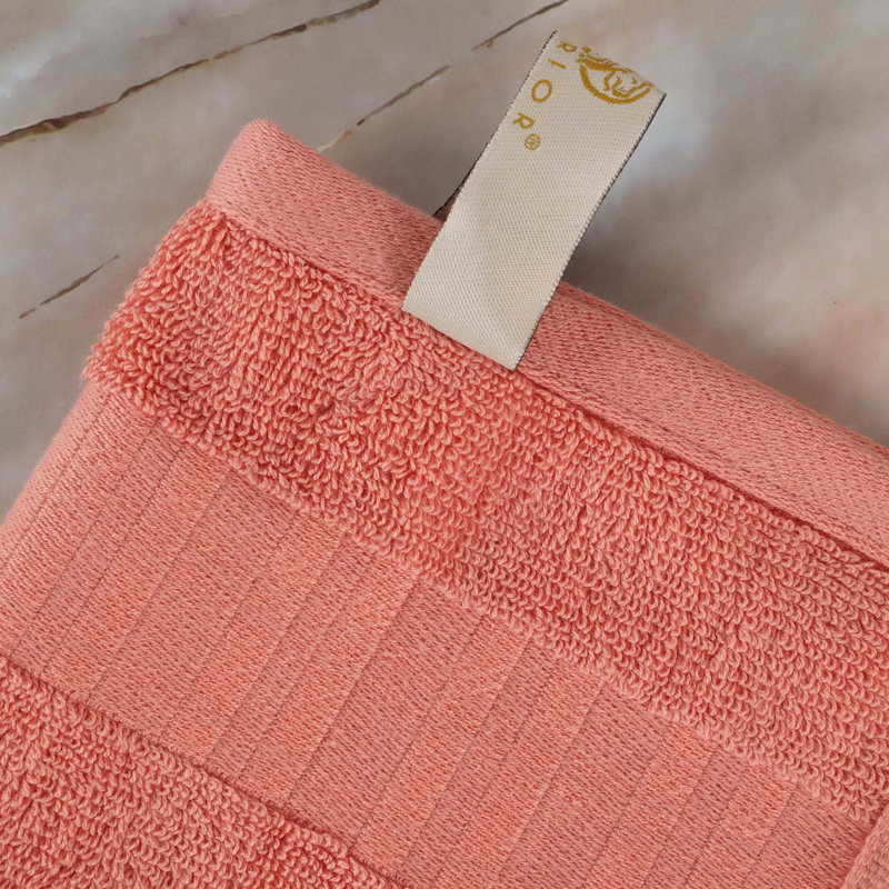 Ensemble de serviettes géométriques assorties 3 pièces Davis Larissa, Corail