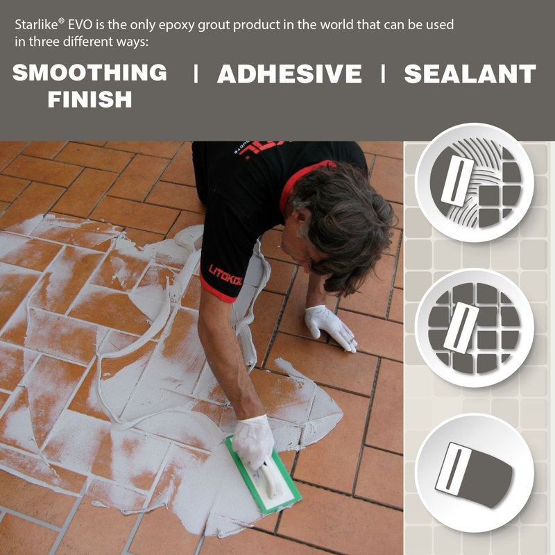 Starlike EVO Grigio Seta Gray Epoxy Tile Grout 5.5 lbs