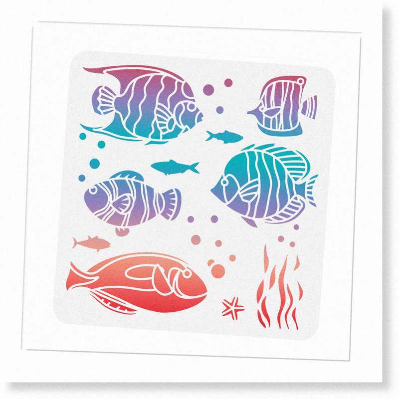 Reusable Tropical Fish Stencil