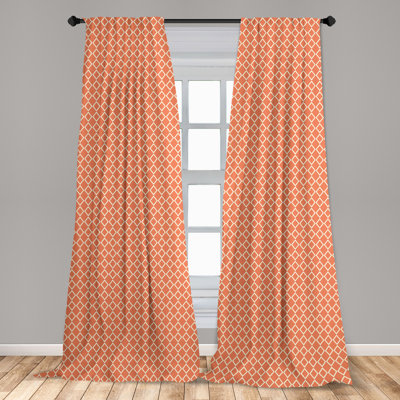 Geometric Semi-Sheer Rod Pocket Curtain Panels