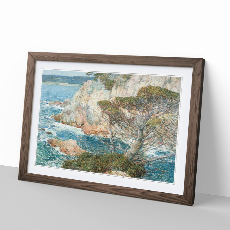 Point Lobos by Childe Hassam - Picture Frame Painting, 27cm H x 36cm W x 2cm D, Walnut Framed