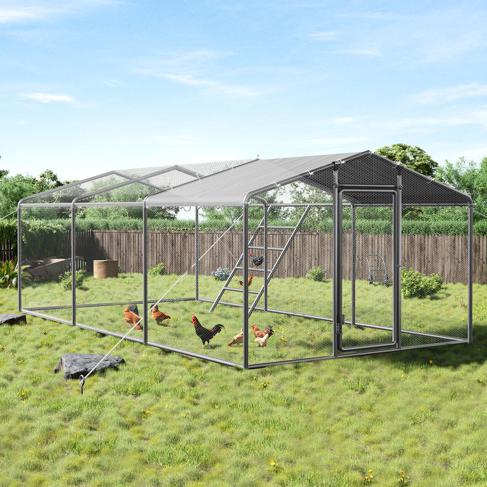 Archie & Oscar™ 9×19FT Large Chicken Coop with Perch and Hinged Door ...