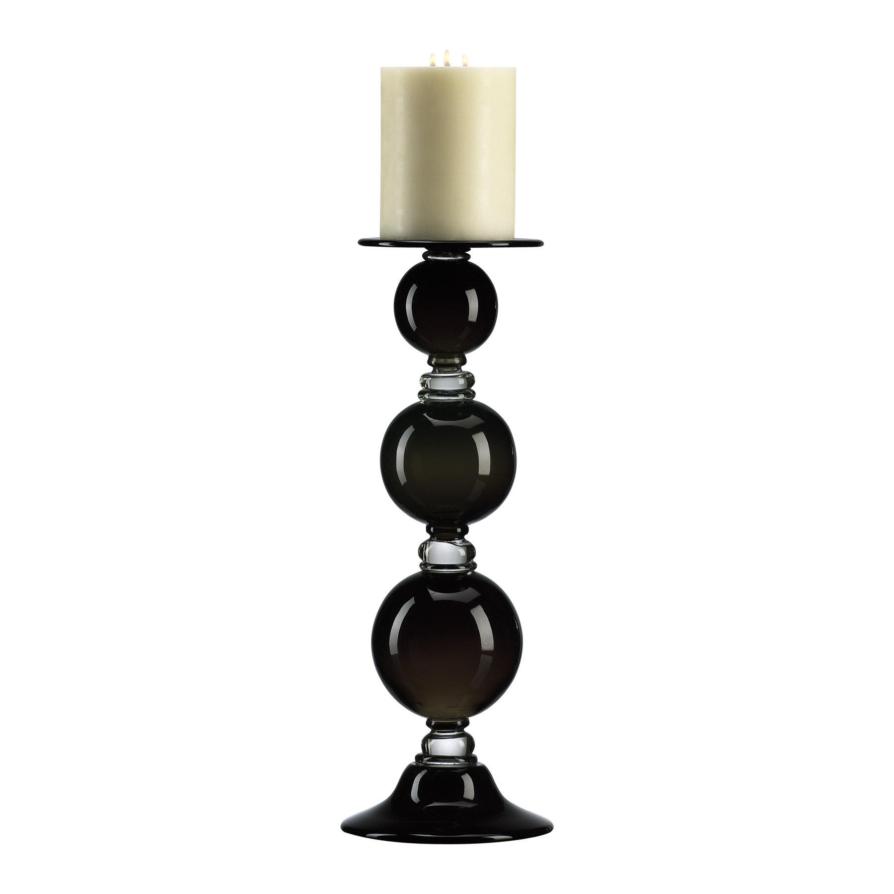 Cyan Design Medium Globe Candle Holder in Black and Clear | Wayfair