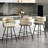 Upholstered Counter Stool with Metal Frame-1822663955