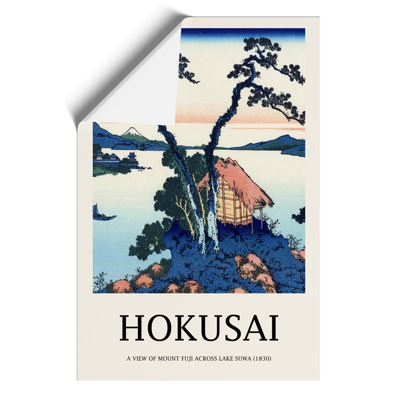A View Of Mount Fuji Across Lake Suwa by Katsushika Hokusai - No Frame Painting, 30cm H x 21cm W x 0.1cm D