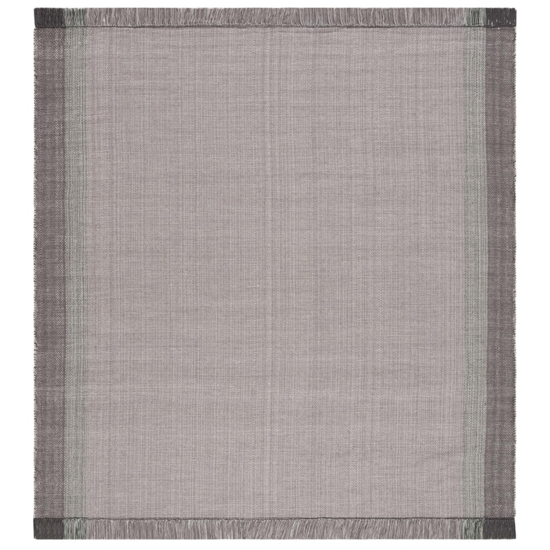 Zoltán Hand Woven Cotton Striped Rug, Square 7'