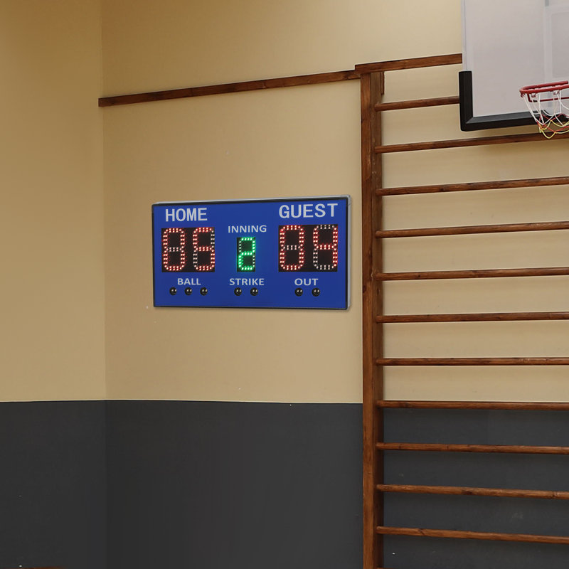 Wall Mounted/Tabletop High-Light Electronic Digital Baseball Five-Digit Scoreboard With Remote Control, Blue