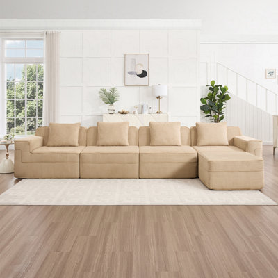 Canapé modulaire 4 places avec repose-pieds Modern