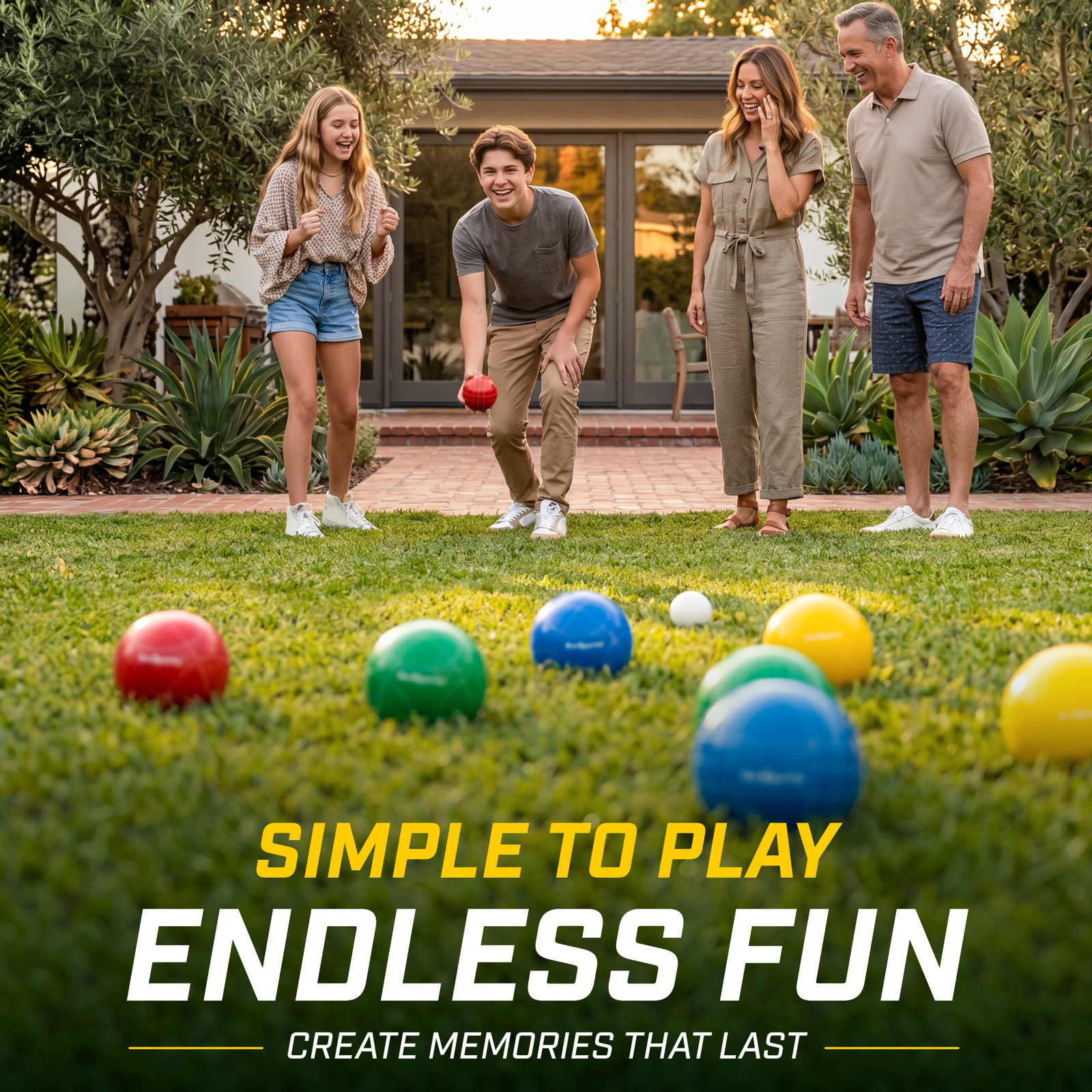 Backyard Bocce Ball Set with Carrying Case