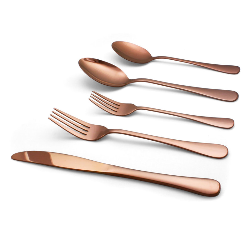 Rose Gold Stainless Steel 20-Piece Flatware Set for 4