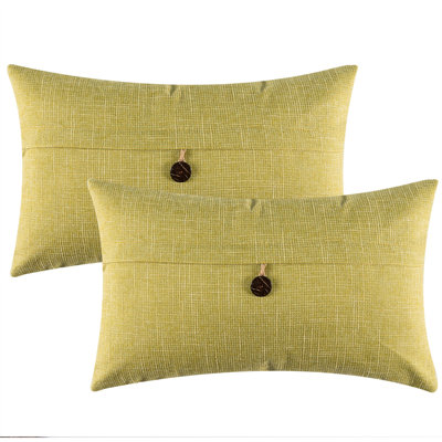 Buttons Cotton Blend Reversible Pillow Cover