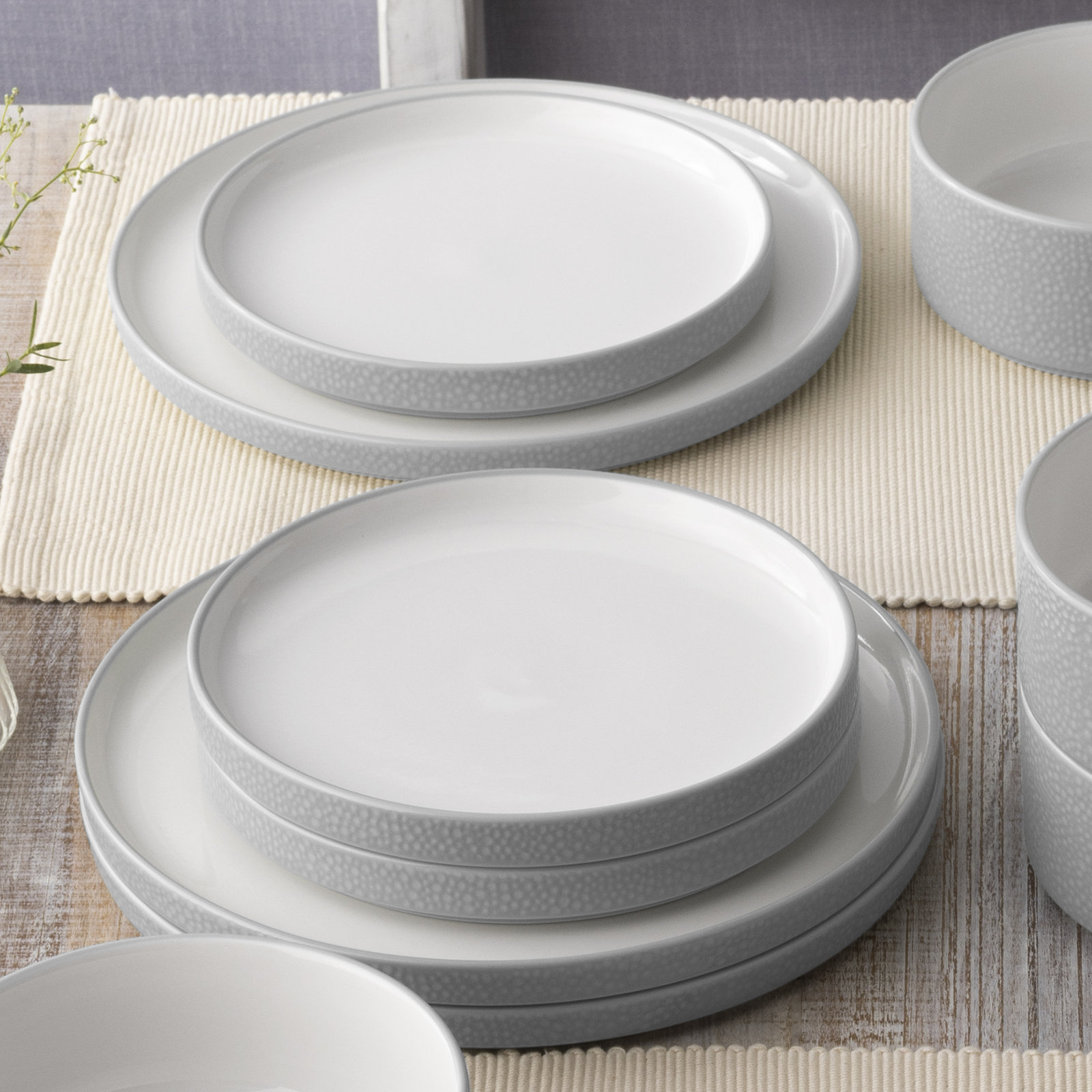 Colortex Stone 10" Porcelain Dinner Plate, Gray