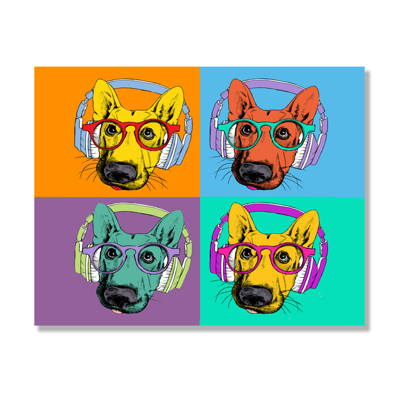 DJ Dog Print, 16" H x 20" W, Metal
