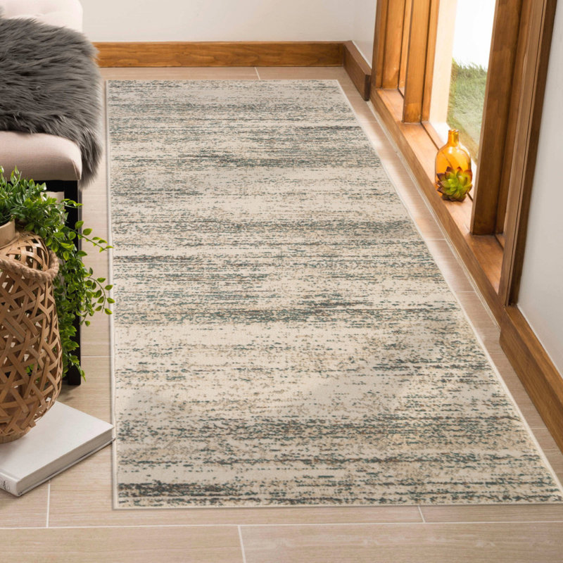 Tapis de couloir 10 pi rayé ivoire