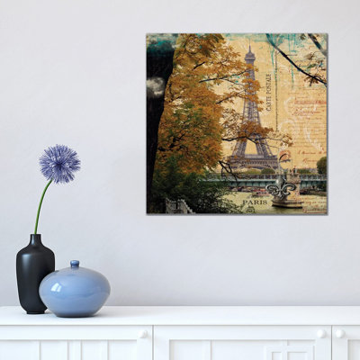 Eiffel Romance III by Sandy Lloyd - Wrapped Canvas Print