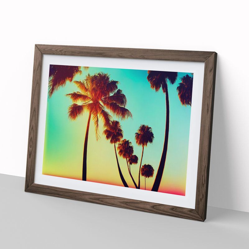 Ultimate Palm Trees - Framed Print, 34cm H x 46cm W x 2cm D, Walnut Framed