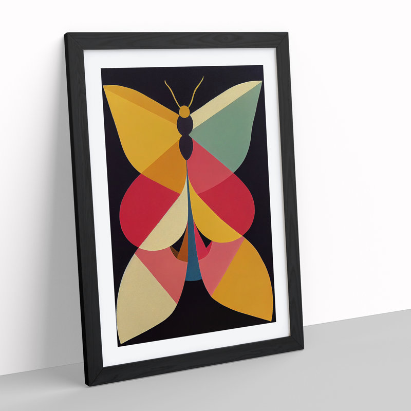 Butterfly - Print, 48cm H x 36cm W, Black Framed, White
