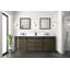 Meuble-lavabo double rustique avec comptoir en quartz