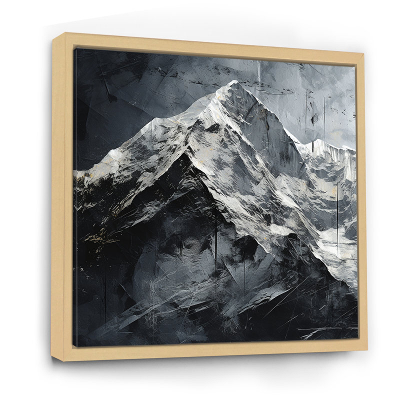 Snowy Mountain Peak sur toile, H 36 po x l 36 po x P 1,5 po, Cadre naturel flottant