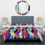 Multicolore poly patchwork - ensemble de housse de couette abstrait - microfibre de polyester-204173864
