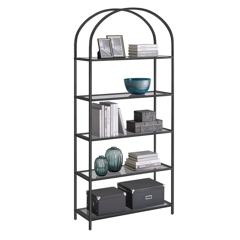Alvon 183.5cm H x 83cm W Steel Etagere Bookcase