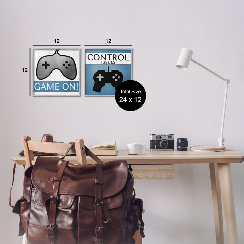 «Control questions Gamer 2 PC» par Kim Allen, Estampe numérique encadrée blanc bord de mer, H 12 po x l 12 po