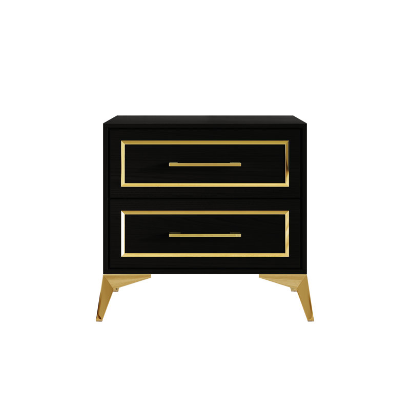 Baccus 21.65'' W Nightstand, Black