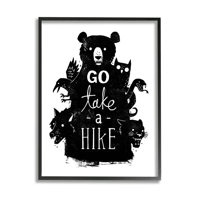 «Take A Hike» par Michael Buxton, L 16 po x H 20 po, Giclée encadrée noir minuit