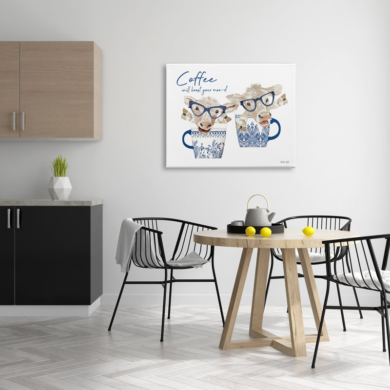 Boost Your Moo-d Humour Farmhouse Cow, tasses à café par Cindy Jacobs - impression, H 30 po x l 40 po x P 1,5 po