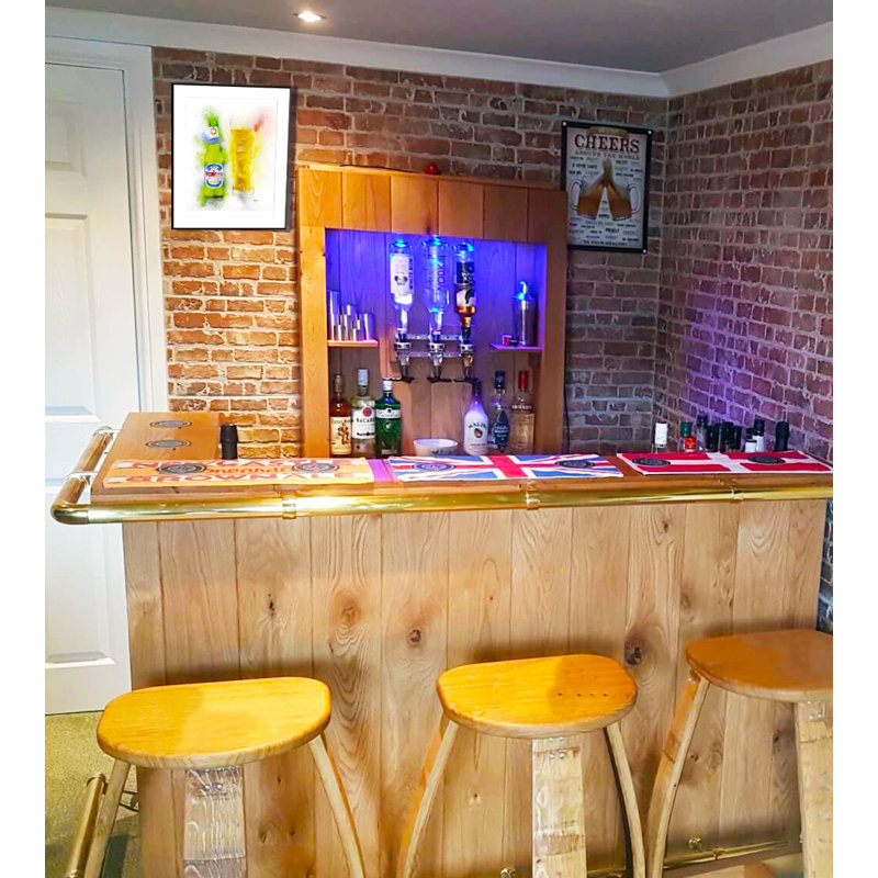 Beer Glass And Bottle - Single Picture Frame Print