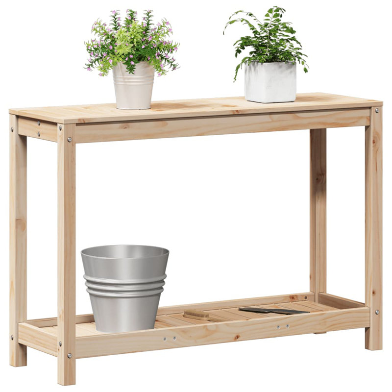 Table de plantation en bois massif avec tablette Vidaxl, 42.5" W