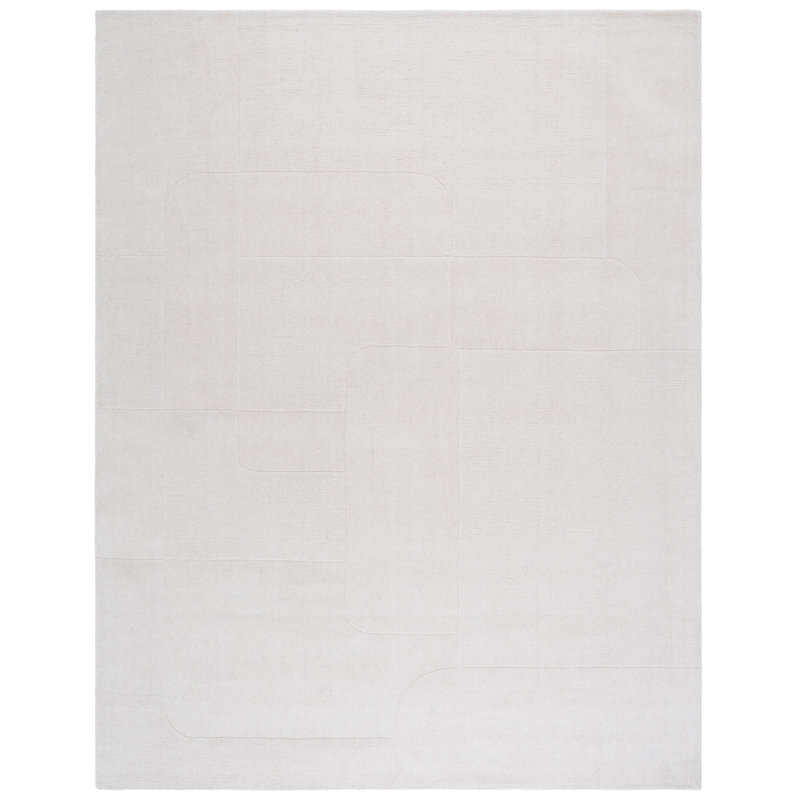Kaljopa Hand Loomed Wool/Cotton Rug in Ivory, Rectangle 8' x 10'