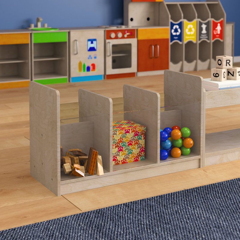 Unité de rangement en bois à double face de classe commerciale Bright Beginnings