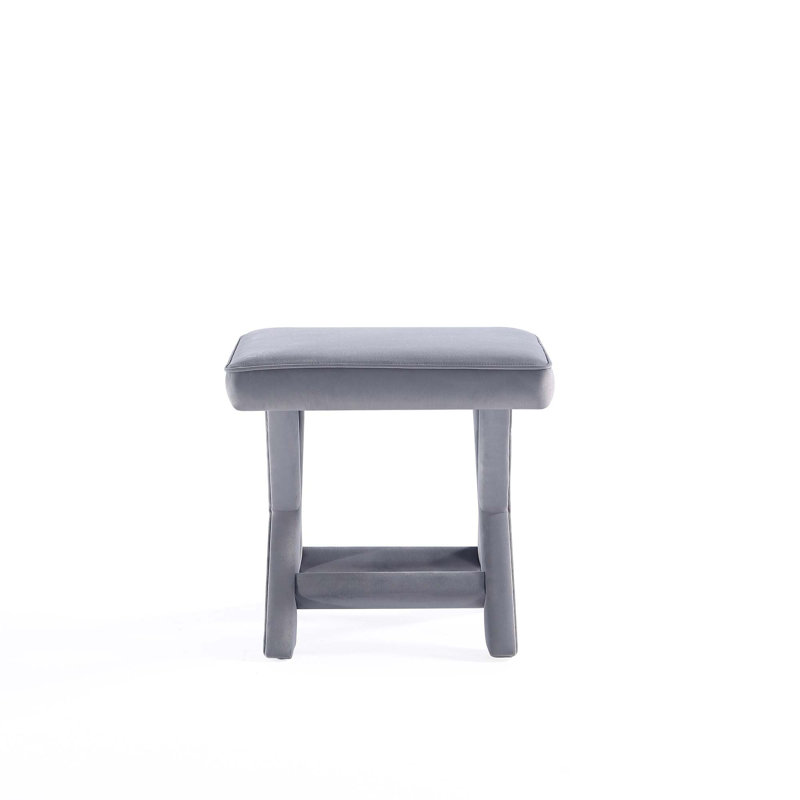 Faulkwoods Velvet Ottoman, Gray