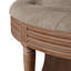 Grand repose-pieds rond | Tissu ignifuge kaki, base en placage de frêne et conception capitonnée classique