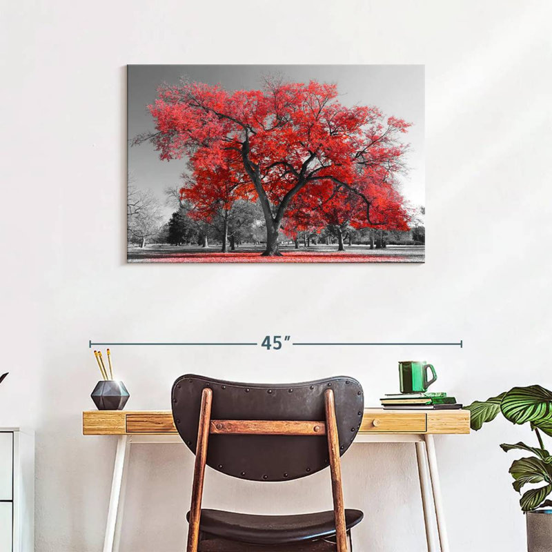 " Red Tree Canvas Print ", 24" H x 36" W x 1.25" D