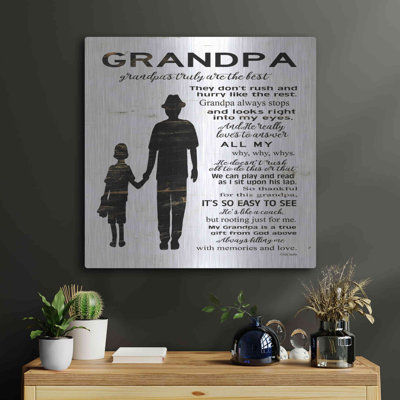 'My Grandpa is the Best' by Cindy Jacobs, Metal Wall Art, 24"x24"