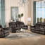 Zubaida Two Tone Velvet Recliner Sofa With USB Port, Drop Down Table, And Storage Drawer For Modern Comfort