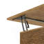 Table basse 31,52 "carrée en rotin + corde de chanvre avec rangement réglable