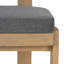 Chaise de salle à manger moderne Zevian en bois d'acacia massif avec dossier et siège à coussin roulé, pour usage intérieur et extérieur-135349339