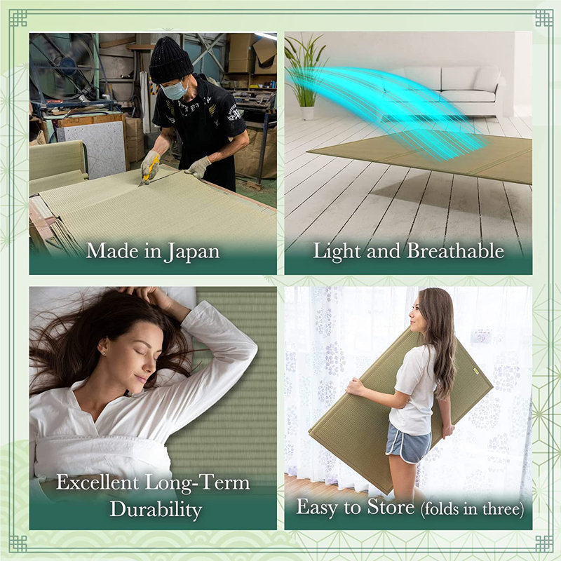 Protège-matelas japonais en coton Tatami, Simple