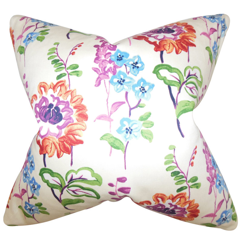 Square Pillow Cover & Insert, 22" H x 22" W, Peacock