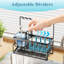 Porte-éponge en acier inoxydable pour évier de cuisine, organisateur de chariot d'évier noir avec porte-brosse amovible, distributeur de savon et bac d'égouttement, solution de rangement résistante à la rouille et polyvalente-108989752