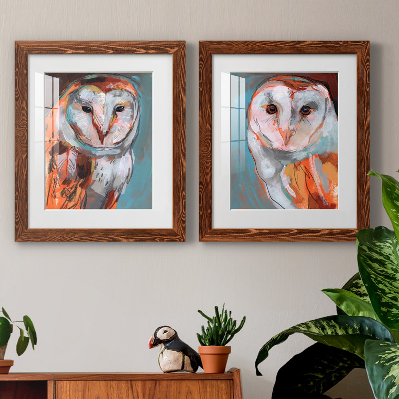 Impression encadrée Optic Owl - prêt à accrocher, H 24 po x l 36 po x P 1,5 po, Papier avec cadre érable