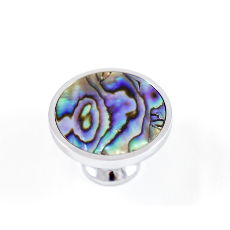 1.25" Diameter Mushroom Knob, Chrome/Blue