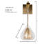 Applique murale 1 lumière en laiton antique - verre à deux couches en forme de goutte avec feuille d'or, lampe décorative moderne pour le côté de la chambre à coucher, du vestibule ou du miroir