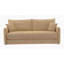 Canapé en chenille avec 2 coussins Cadie Mocha - convertible en canapé-lit